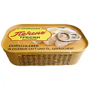 Dorschleber in eigenem Saft und Öl, geräuchert