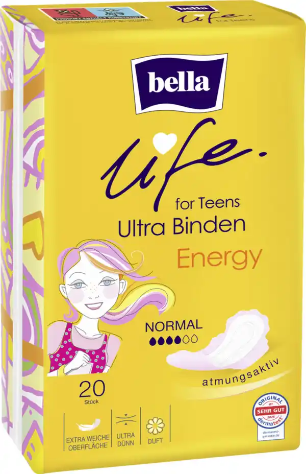Bild 2 von bella life for Teens Ultra Binden Energy Normal mit Flügeln