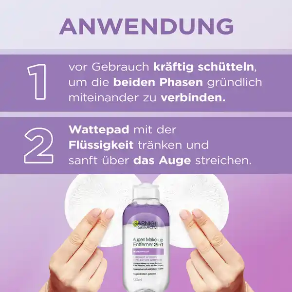 Bild 2 von Garnier Skin Naturals Augen Make-Up Entferner 2in1 Reisegröße, 125 ml