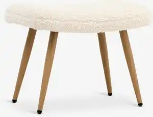 Fußhocker HUNDESTED off-white teddy/eichefarben