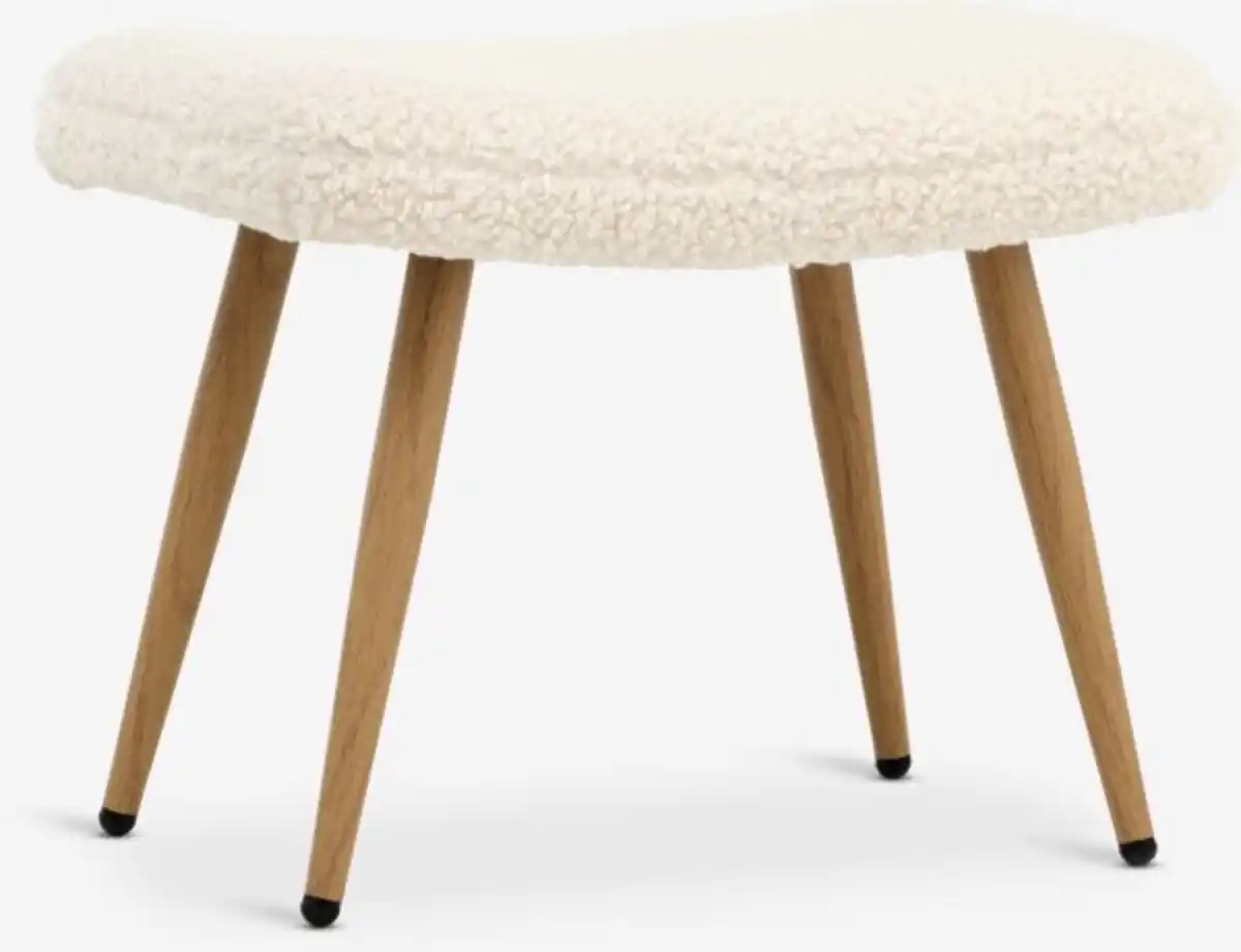 Bild 1 von Fußhocker HUNDESTED off-white teddy/eichefarben