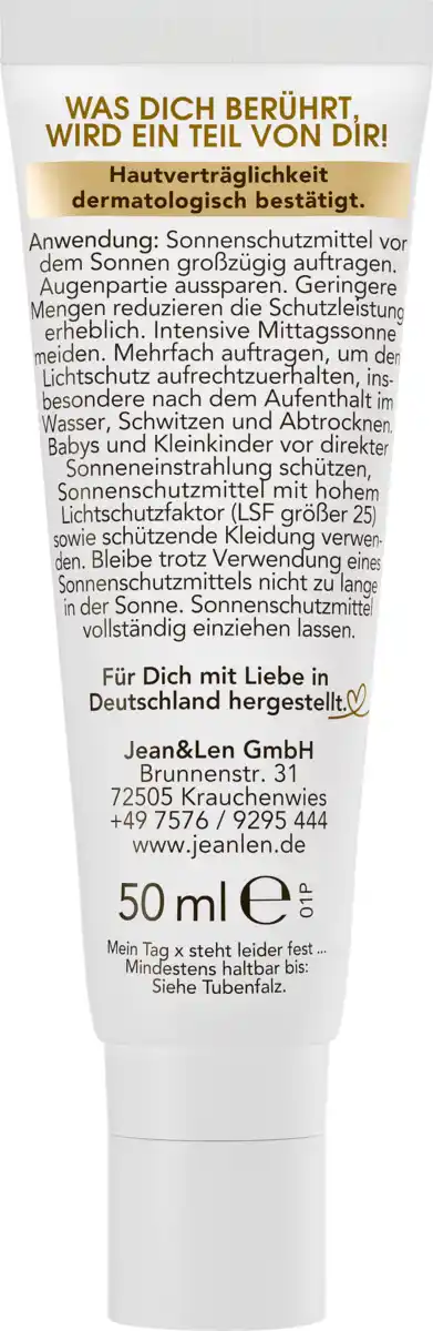 Bild 2 von Jean&Len Sensitives Sonnenschutzfluid LSF50, 50 ml