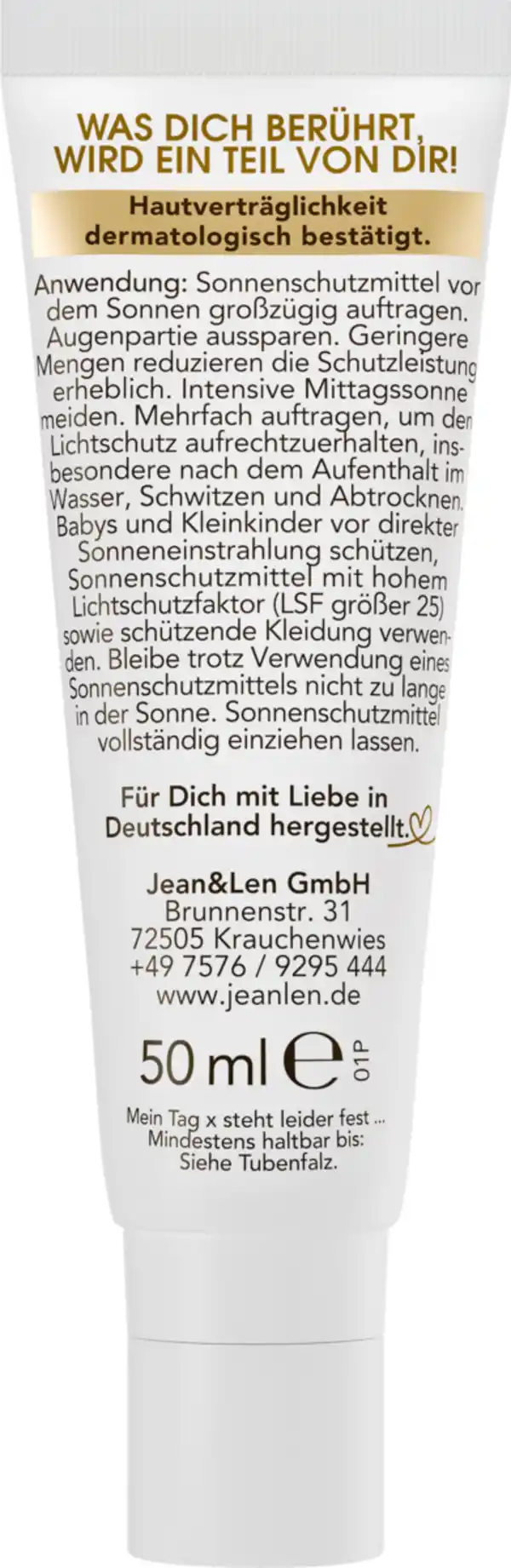 Bild 2 von Jean&Len Sensitives Sonnenschutzfluid LSF50, 50 ml