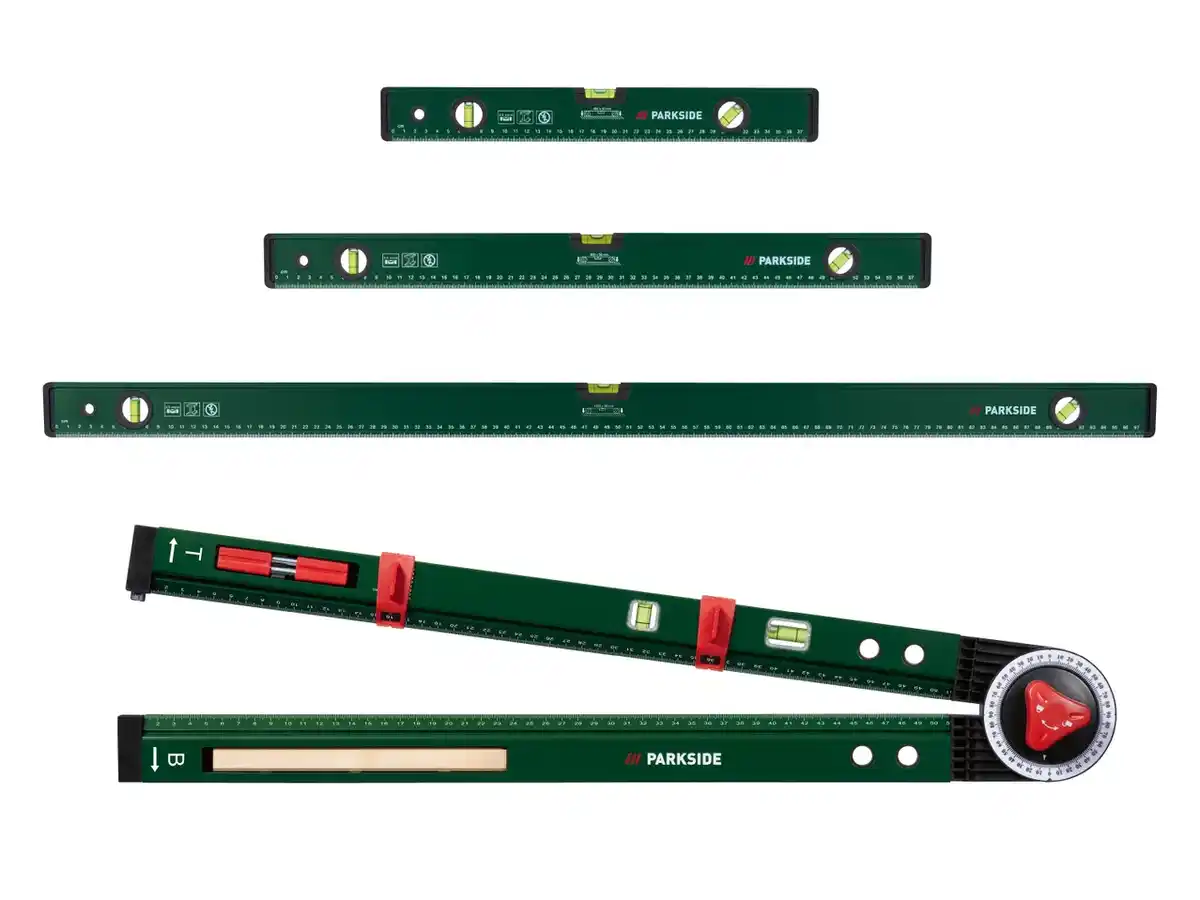 Bild 1 von Parkside® Winkelmesser-Wasserwaage/Wasserwaagen-Set,  3 Libellen