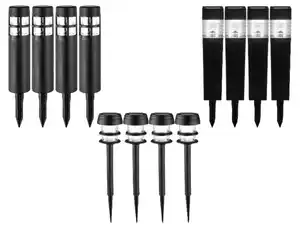 LIVARNO home Bodengartenleuchte Solar LED Kunststoff, 4 Stück