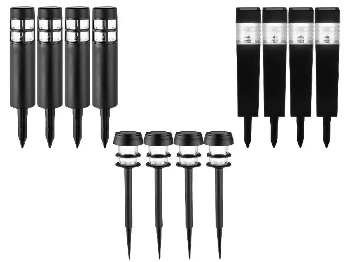 Bild 1 von LIVARNO home Bodengartenleuchte Solar LED Kunststoff, 4 Stück