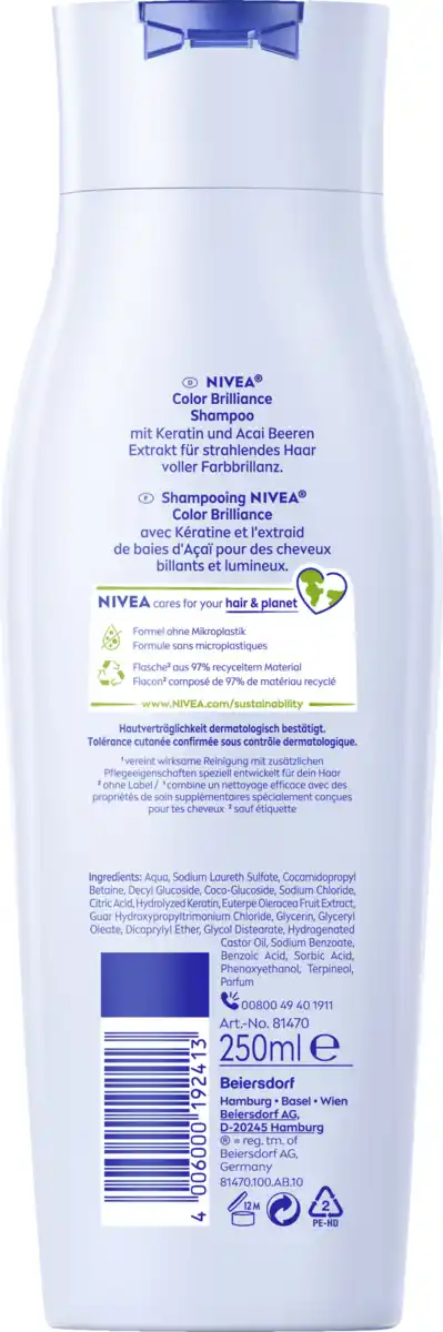 Bild 2 von NIVEA Color Brilliance Farbschutz Shampoo, 250 ml