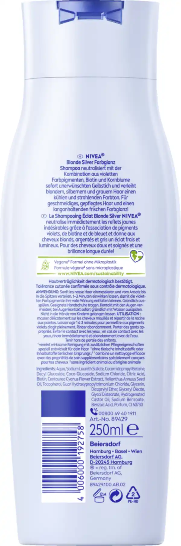 Bild 2 von NIVEA Blonde Silver Farbglanz Shampoo, 250 ml