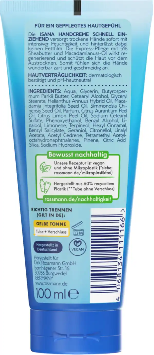 Bild 4 von ISANA Handcreme Schnell Einziehend, 100 ml