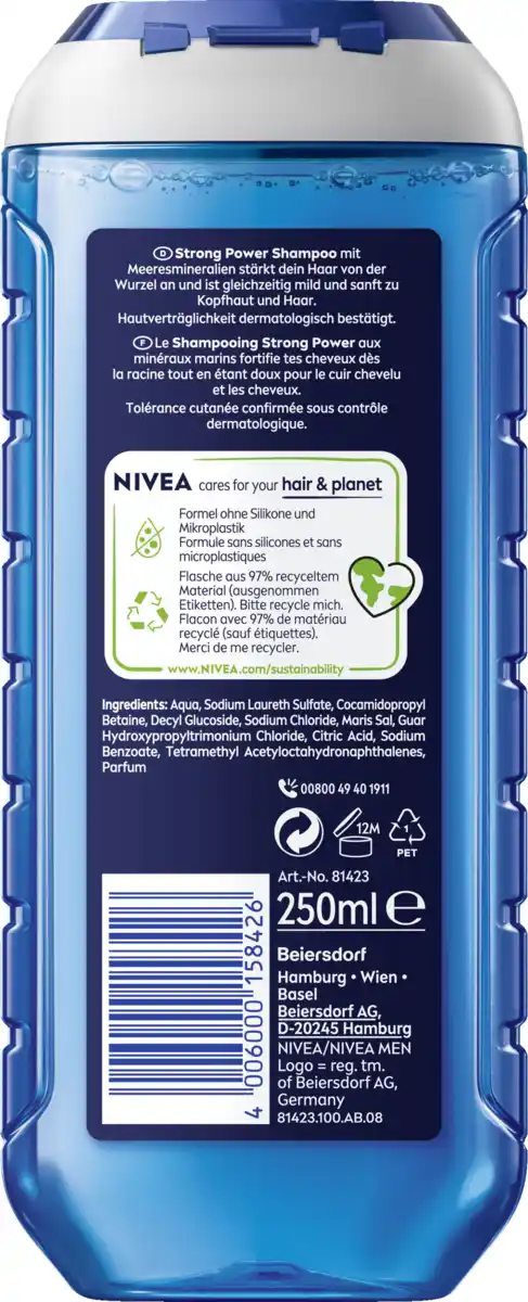 Bild 2 von NIVEA MEN Strong Power Shampoo, 250 ml