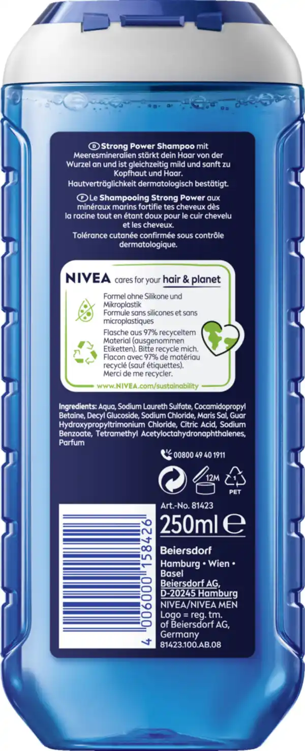 Bild 2 von NIVEA MEN Strong Power Shampoo, 250 ml