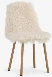 Esszimmerstuhl JONSTRUP teddy off-white Stoff/eichefarben