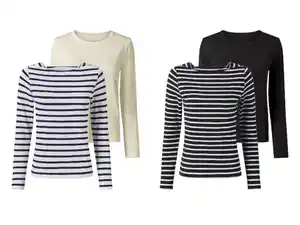 esmara® Damen Langarmshirts, 2 Stück,  1 x