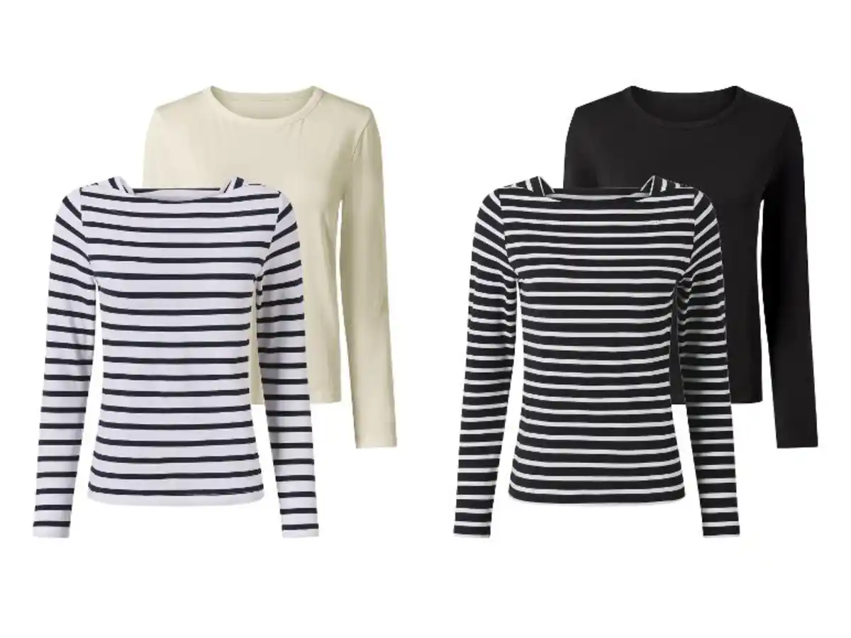 Bild 1 von esmara® Damen Langarmshirts, 2 Stück,  1 x