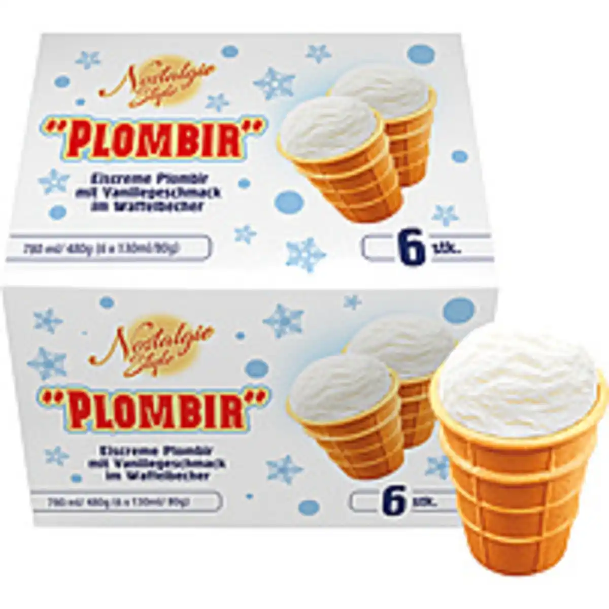 Bild 1 von Eiscreme mit Vanillegeschmack im Waffelbecher