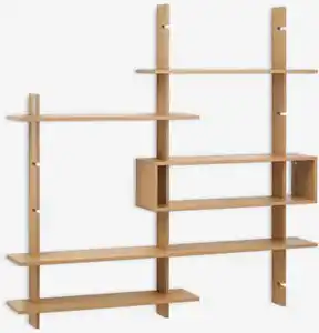 Wandsystem KARLEBY 6 verstellbare Regale eiche natur