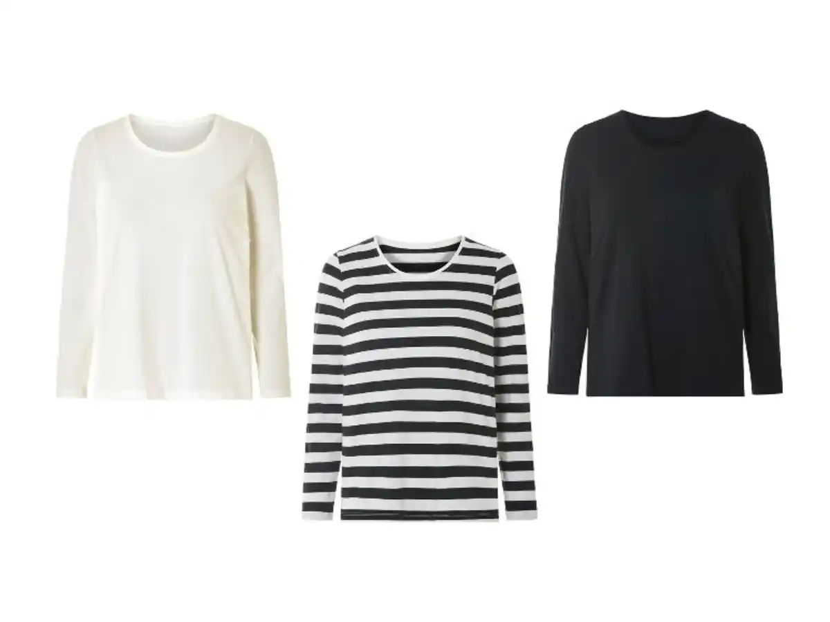 Bild 1 von esmara® Damen Langarmshirt mit Rundhalsausschnitt
