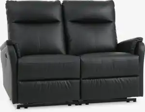 Sofa ABILDSKOV 2-Sitzer elektronisch schwarz Kunstleder