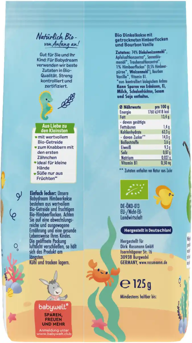 Bild 4 von Babydream Bio Himbeerkeks mit Bio-Himbeeren ab 1 Jahr, 125 g