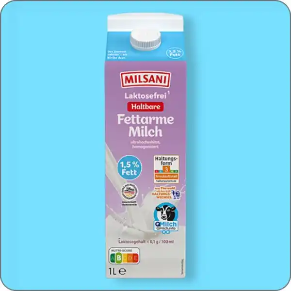 Bild 1 von MILSANI Laktosefreie H-Milch², 1