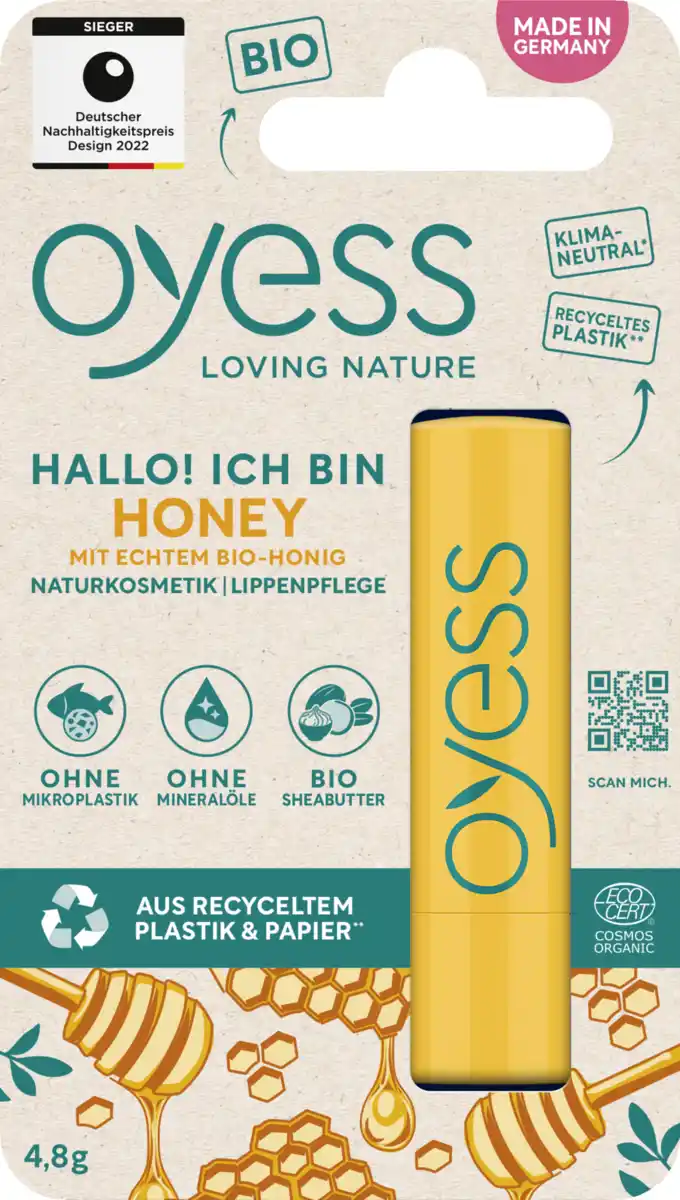Bild 1 von OYESS Lippenbalsam Honey, 4,8 g
