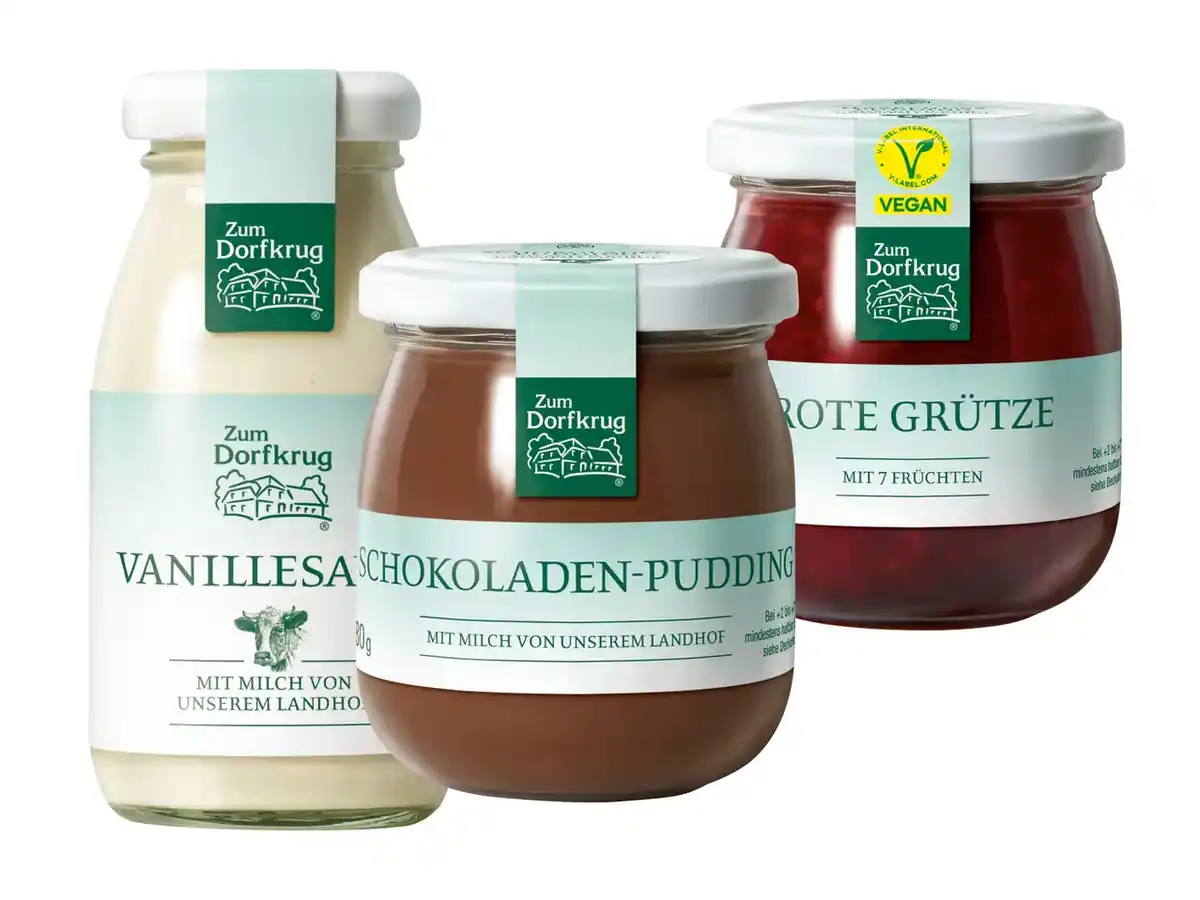Bild 1 von Zum Dorfkrug Pudding/Grütze/Vanillesauce,  180 g