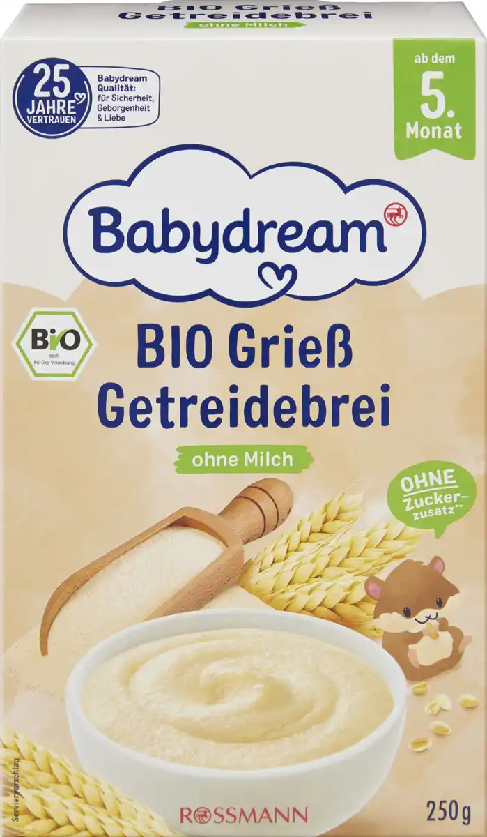 Bild 1 von Babydream Bio Grieß Getreidebrei, 250 g