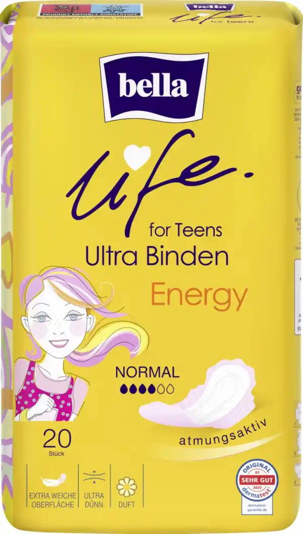Bild 1 von bella life for Teens Ultra Binden Energy Normal mit Flügeln