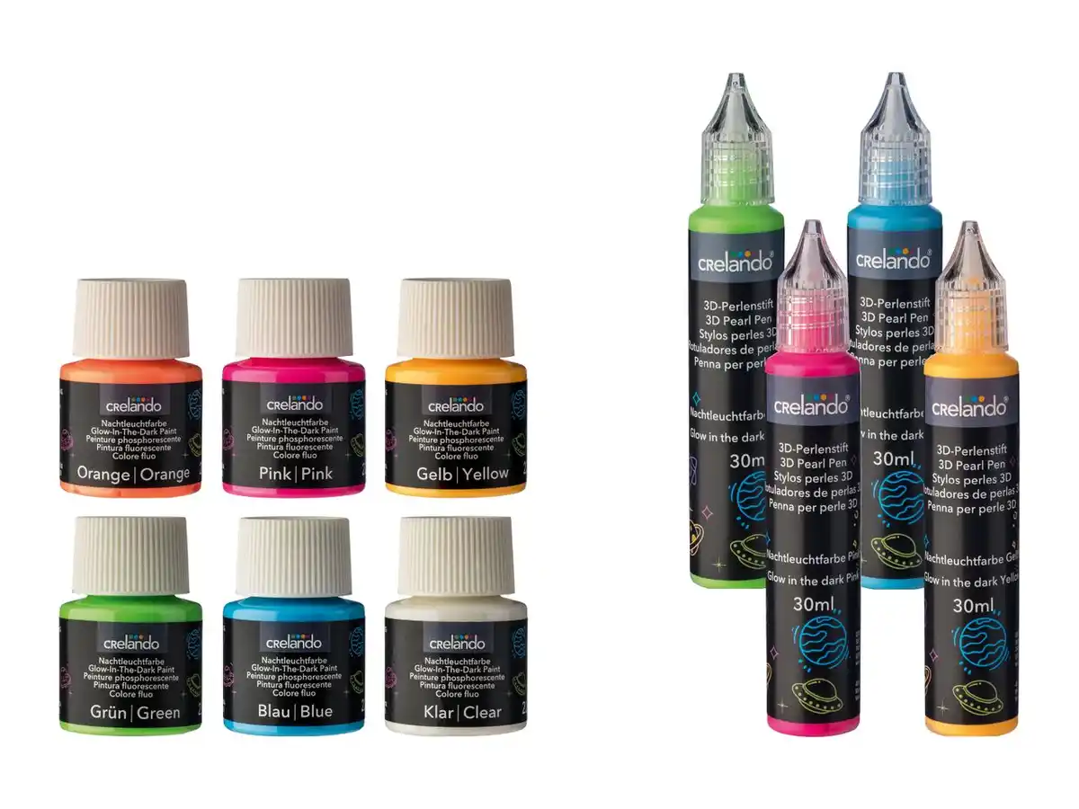 Bild 1 von Crelando® Nachtleuchtfarben-Set/3D-Perlenstifte