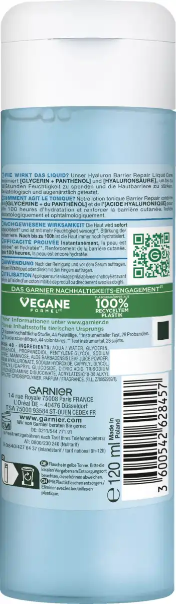 Bild 2 von Garnier Hyaluron Barrier Liquid Care Toner, 120 ml