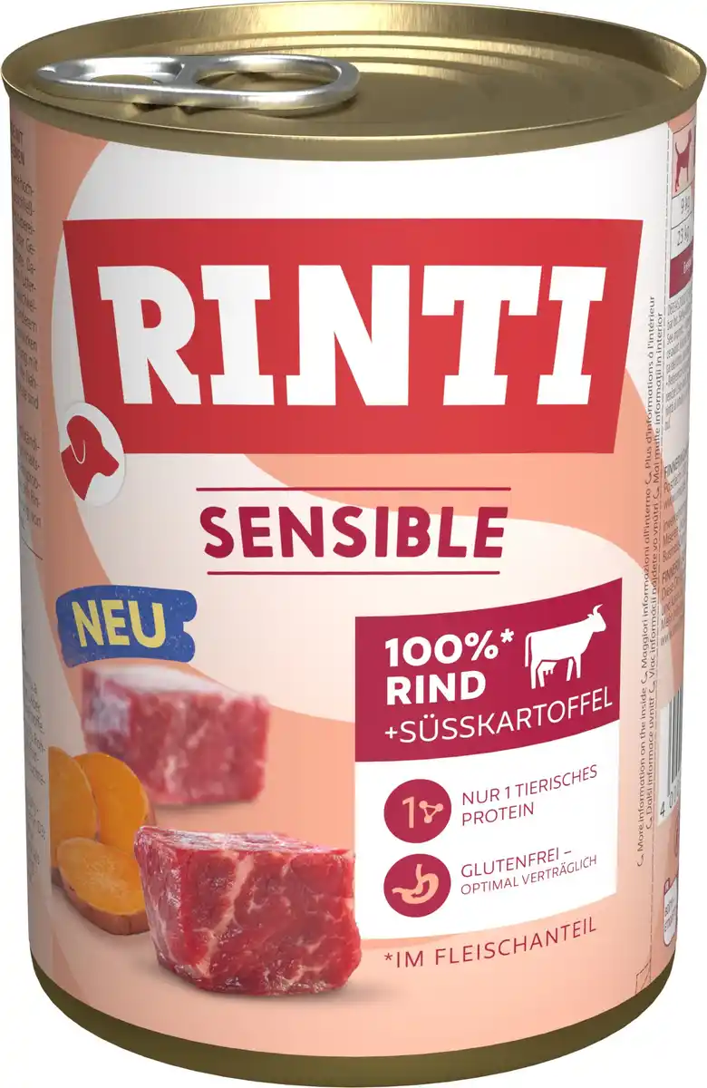 Bild 1 von Rinti Hundenassfutter Sensible Rind & Süßkartoffel 400 g