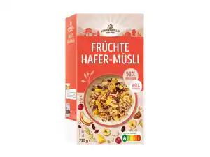Crownfield Früchte Hafer-Müsli,  750 g
