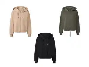 esmara® Damen Sweatjacke, leger mit überschnittenen Schultern