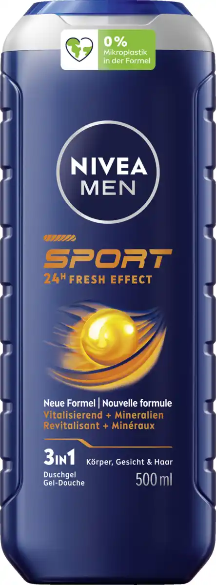Bild 1 von NIVEA MEN 3in1 Duschgel Sport 24H Fresh Effect, 500 ml