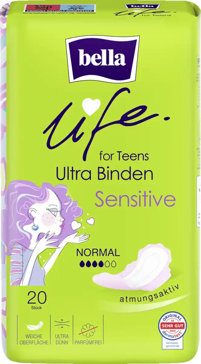Bild 1 von bella life for Teens Ultra Binden Sensitive Normal mit Flügeln