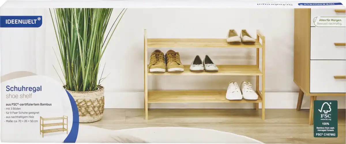 Bild 1 von IDEENWELT Bambus-Schuhregal