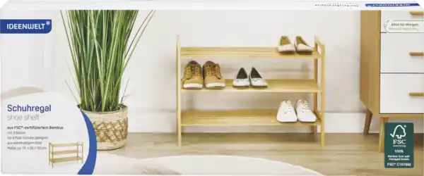 Bild 1 von IDEENWELT Bambus-Schuhregal
