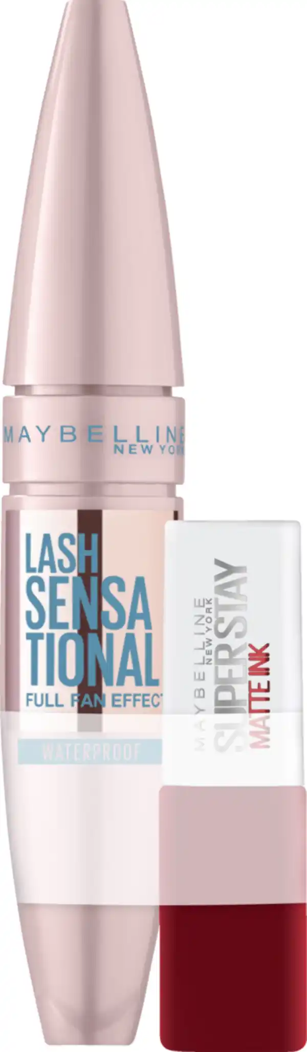 Bild 1 von Maybelline New York Lash Sensational Mascara Very Black Waterproof + Mini Super Stay Matte Ink Lippenstift 20 Pioneer