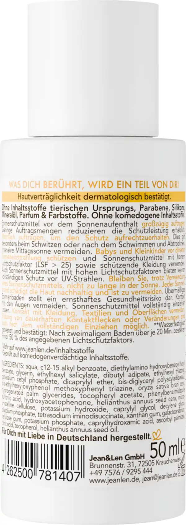 Bild 2 von Jean&Len Sensitive Sonnenmilch LSF50, 50 ml
