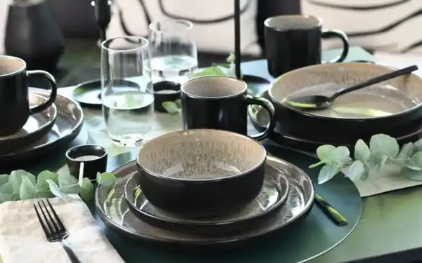 Bild 4 von Kombiservice Nordic Fjord, beige/schwarz, 16-teilig