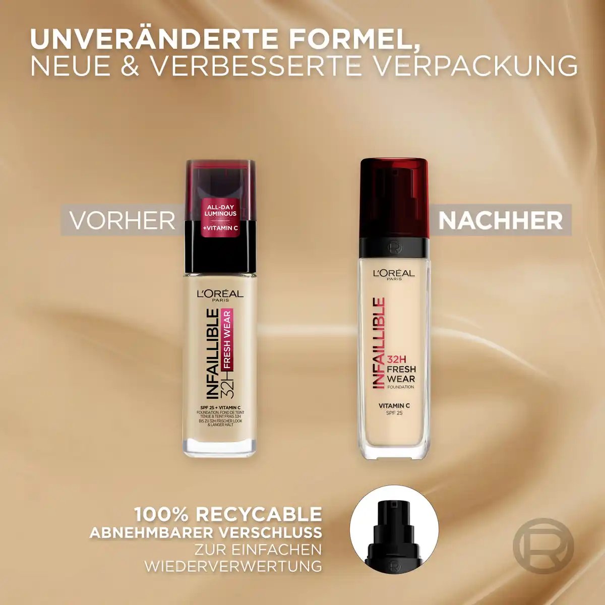 Bild 3 von Maybelline New York 32 Stunden Fresh Wear Make-up 145 Rose Beige + 3-Sekunden Fixierspray