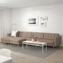 Bild 2 von LANDSKRONA 5er-Sofa, mit Récamieren/Grann/Bomstad dunkelbeige/Holz