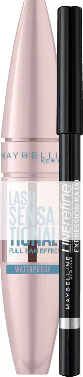 Bild 1 von Maybelline New York Lash Sensational Mascara Very Black Waterproof + Expression Kajal Eyeliner 33 Black