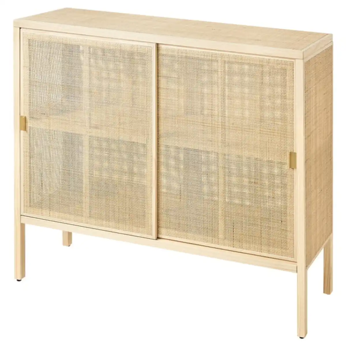 Bild 1 von STOCKHOLM 2025 Schiebetürenschrank, Rattan/Kiefer, 125x47x110 cm