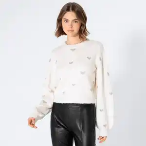 Damen-Pullover mit kleinen Herzen