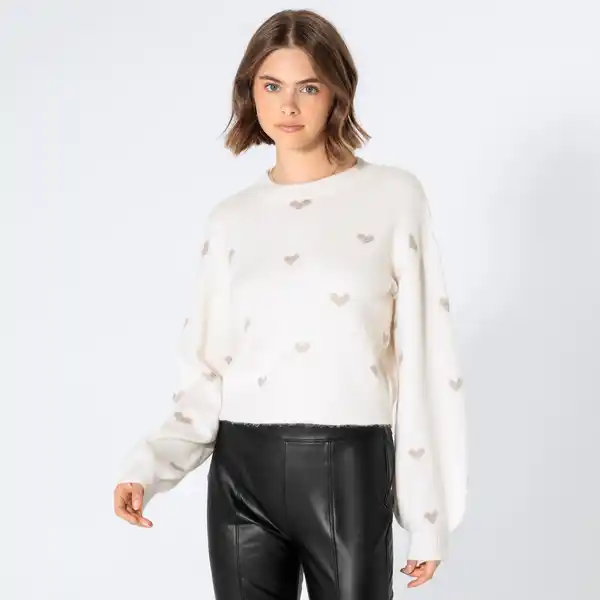 Bild 1 von Damen-Pullover mit kleinen Herzen
