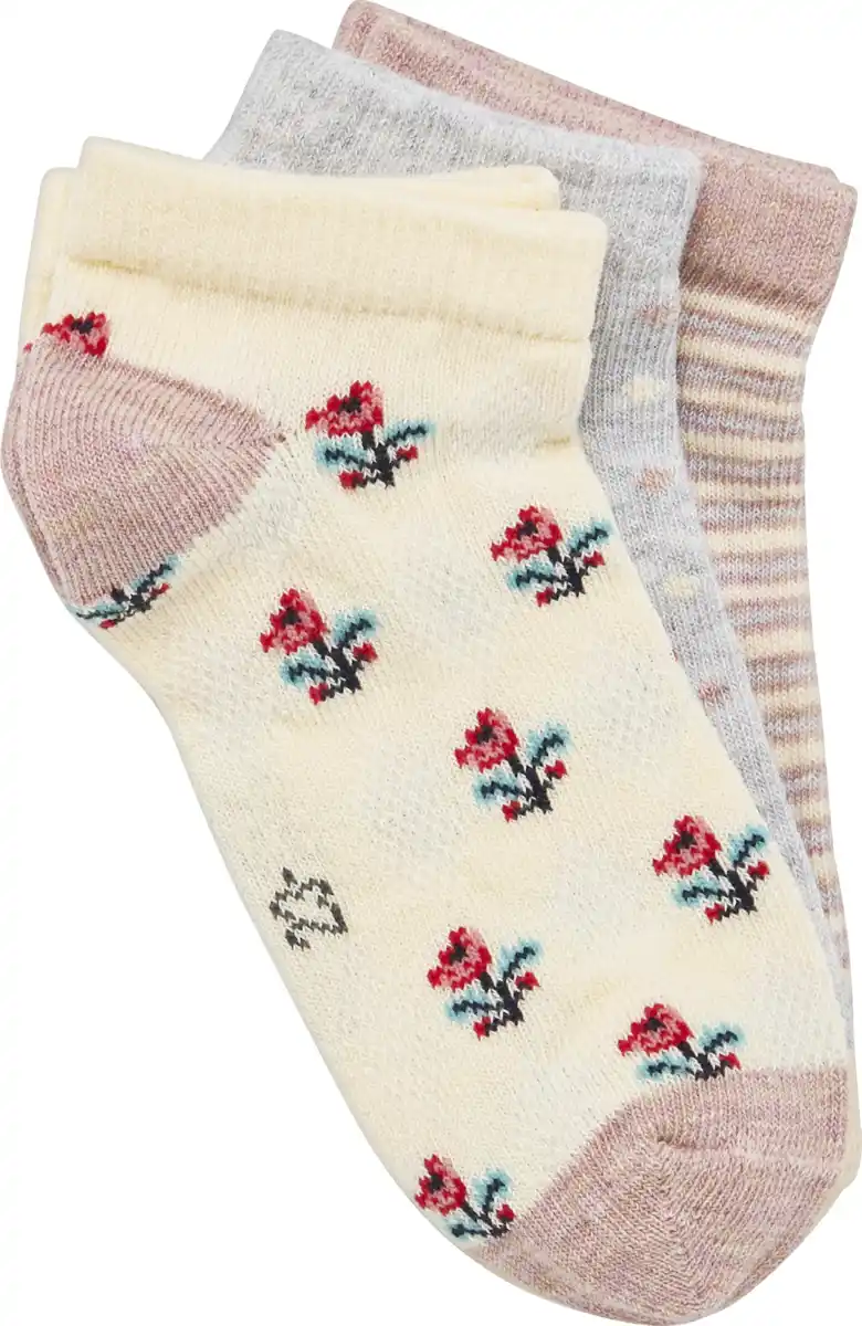 Bild 2 von under2wear kids 3er Pack Sneaker Mädchen Blümchen Gr. 31/34