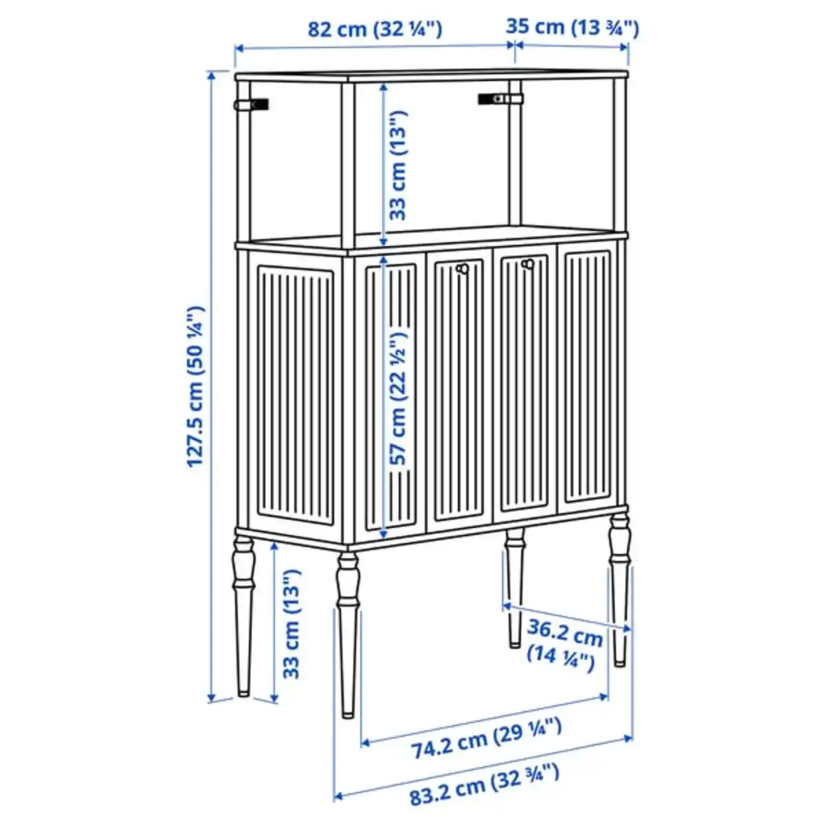 Bild 4 von SÅGMÄSTARE Schrank, hell graublau, 83x36x128 cm