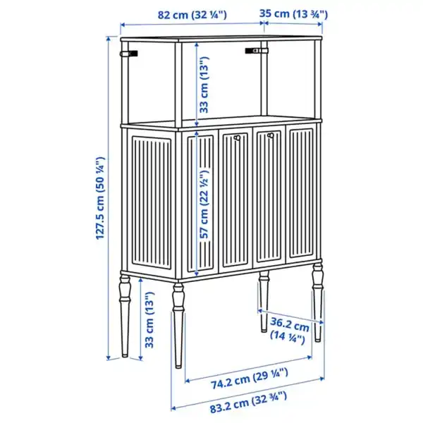 Bild 4 von SÅGMÄSTARE Schrank, hell graublau, 83x36x128 cm