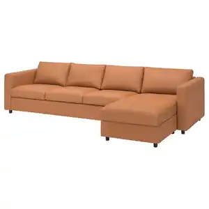 VIMLE 4er-Sofa, mit Récamiere/Grann/Bomstad goldbraun